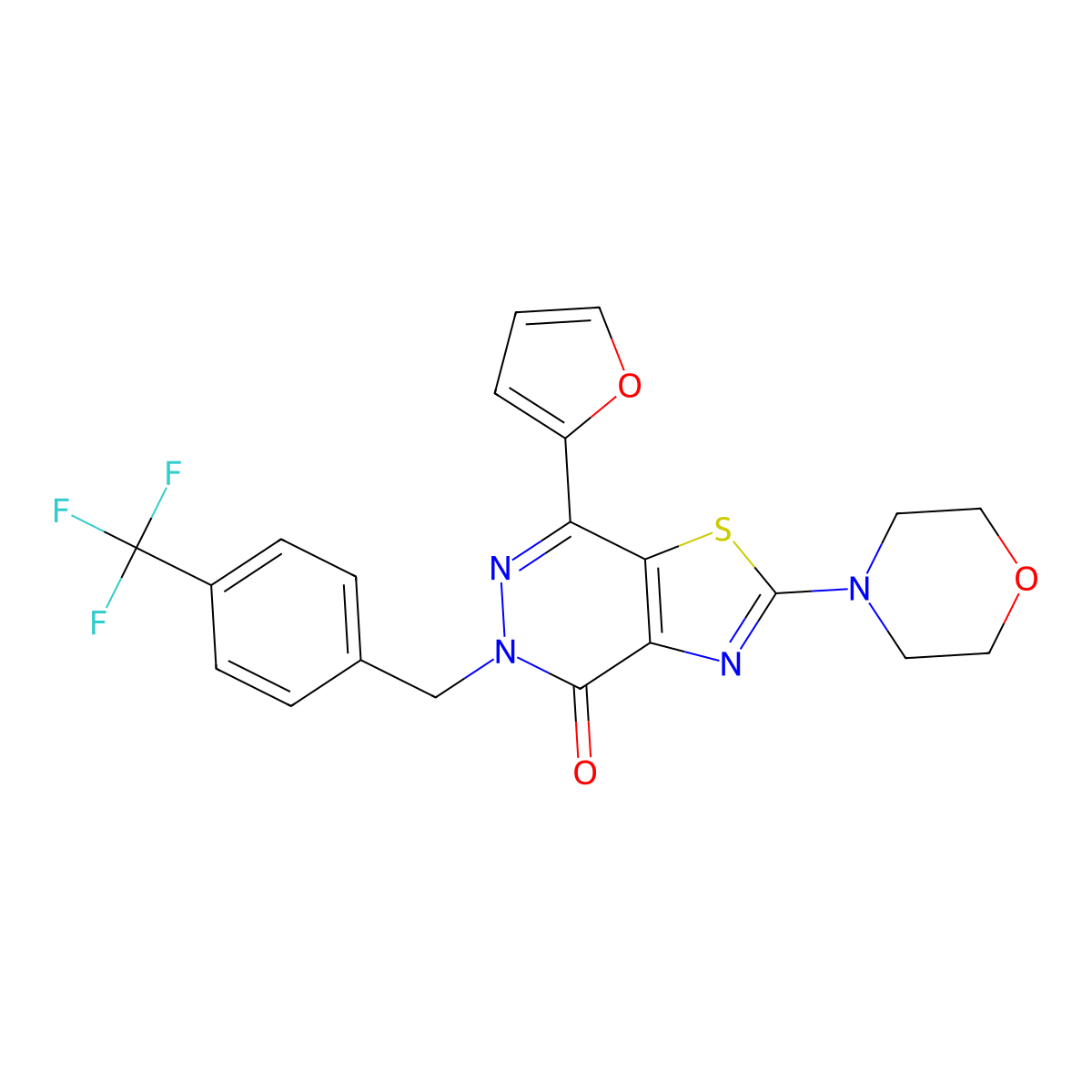 7-(furan-2-yl)-2-morpholino-5-(4-(trifluoromethyl)benzyl)thiazolo[4,5-d]pyridazin-4(5H)-one molecular structure, CAS 1020967-74-1