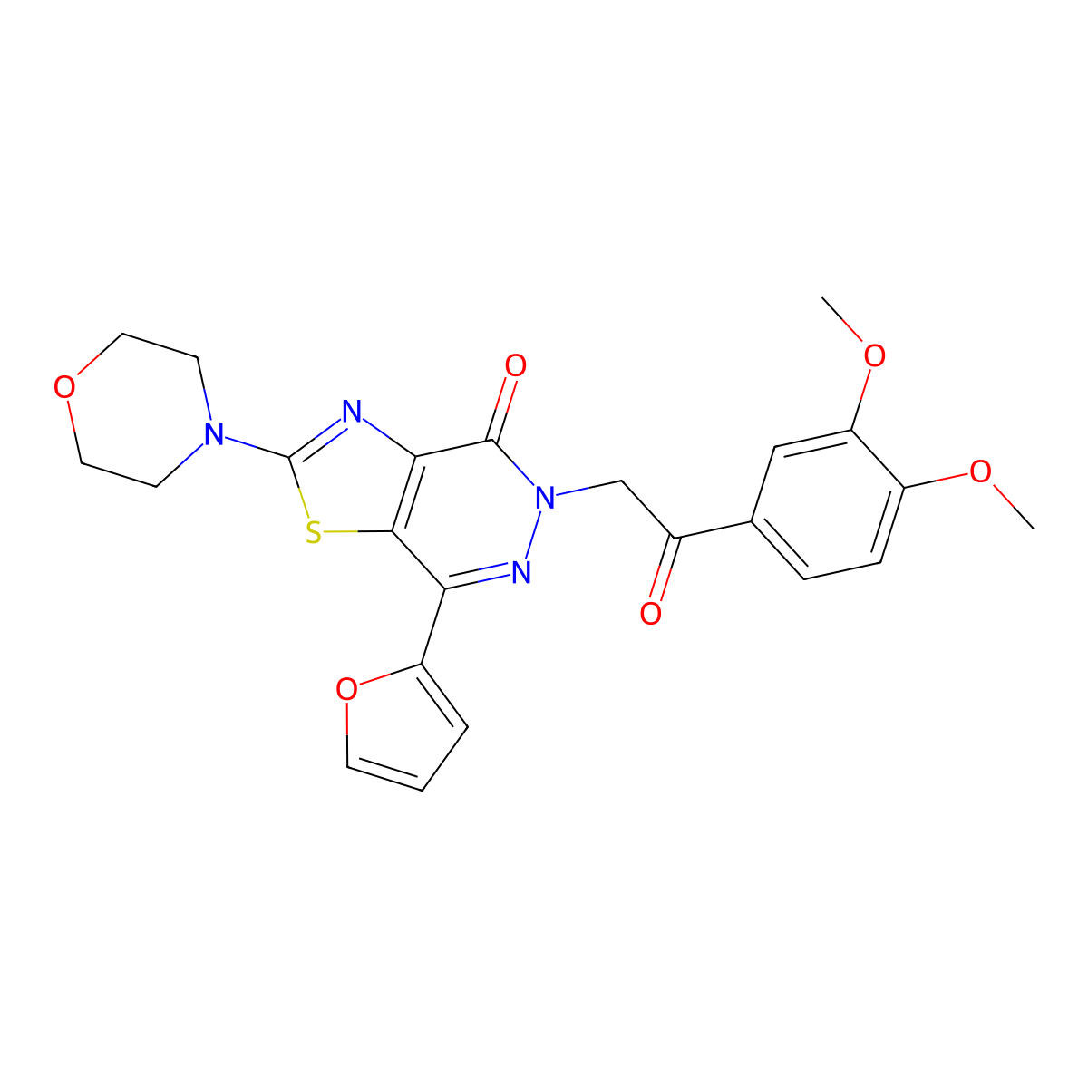 5-(2-(3,4-dimethoxyphenyl)-2-oxoethyl)-7-(furan-2-yl)-2-morpholinothiazolo[4,5-d]pyridazin-4(5H)-one molecular structure, CAS 1020967-82-1