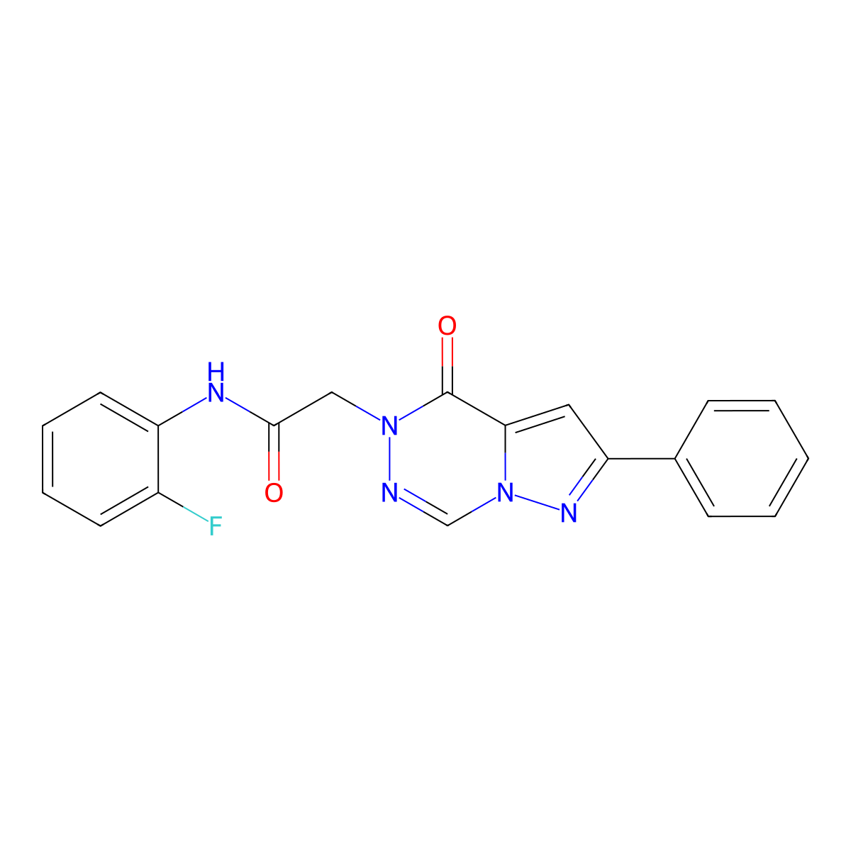N-(2-fluorophenyl)-2-(4-oxo-2-phenylpyrazolo[1,5-d][1,2,4]triazin-5(4H)-yl)acetamide molecular structure, CAS 1020968-38-0