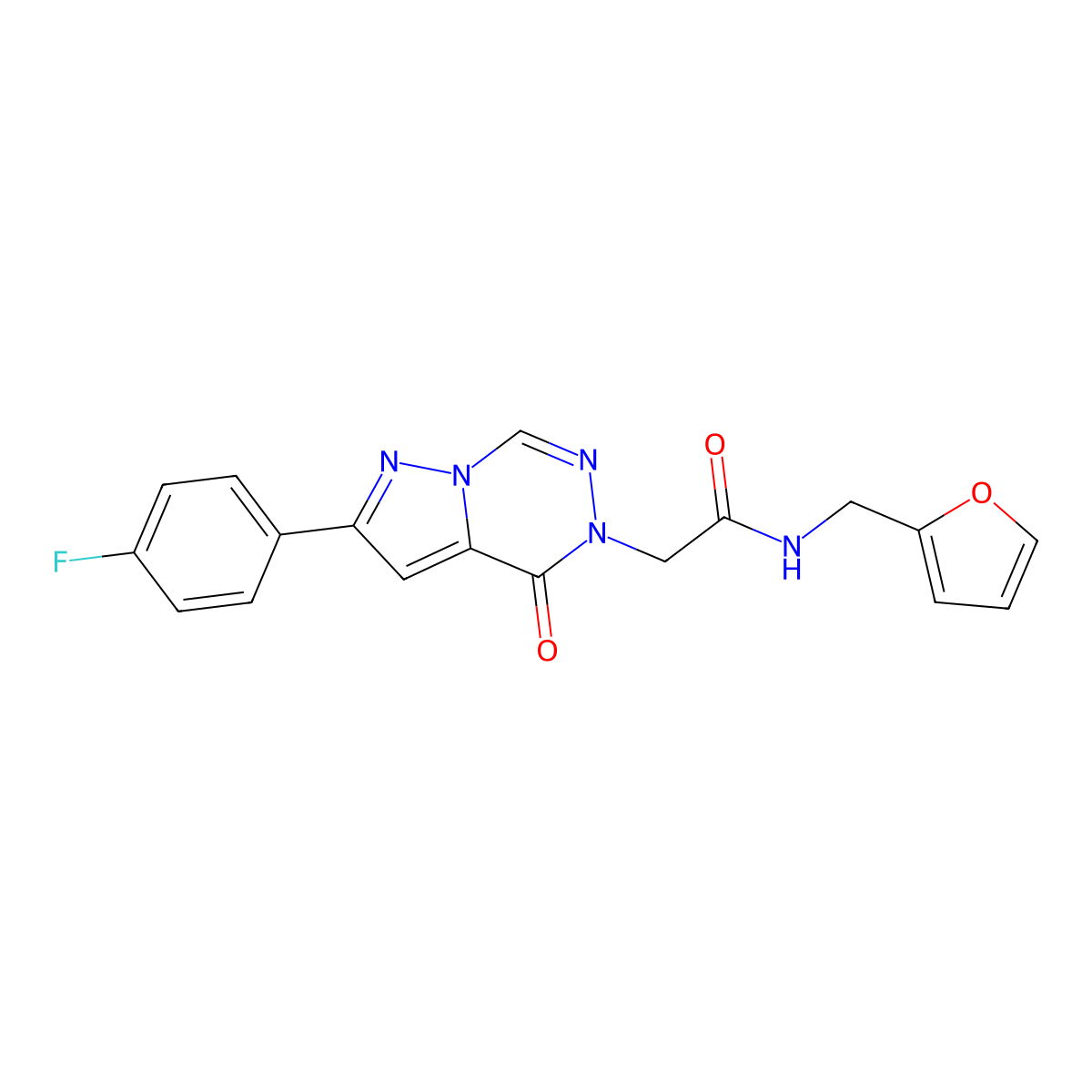 2-[2-(4-fluorophenyl)-4-oxopyrazolo[1,5-d][1,2,4]triazin-5(4H)-yl]-N-(furan-2-ylmethyl)acetamide molecular structure, CAS 1020968-76-6