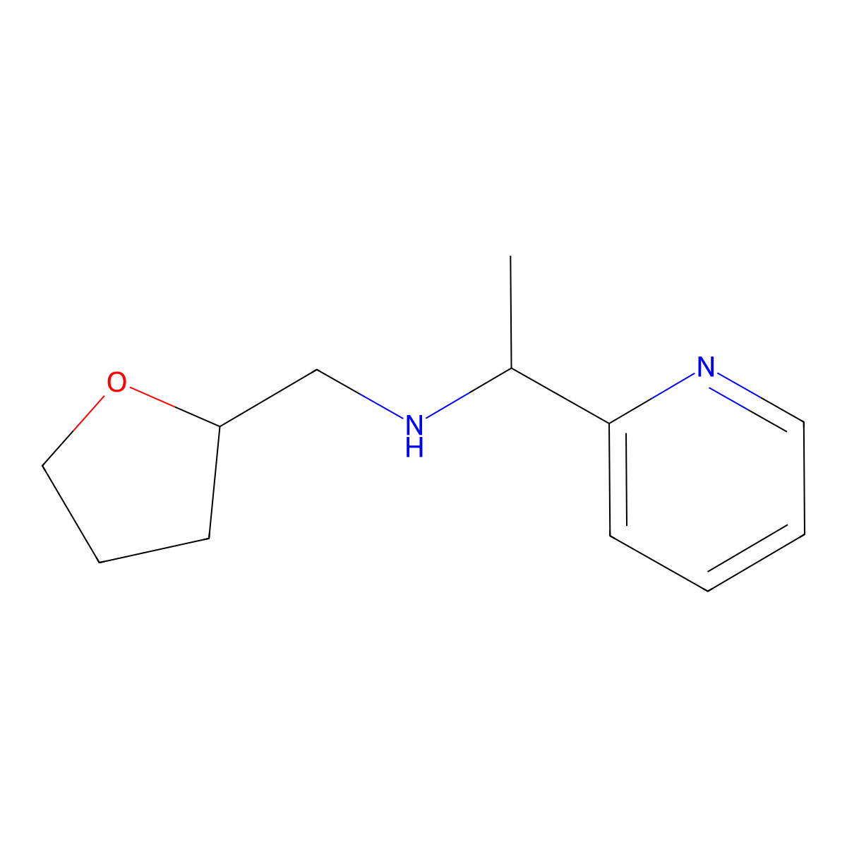 (Oxolan-2-ylmethyl)[1-(pyridin-2-yl)ethyl]amine molecular structure, CAS 1020969-13-4