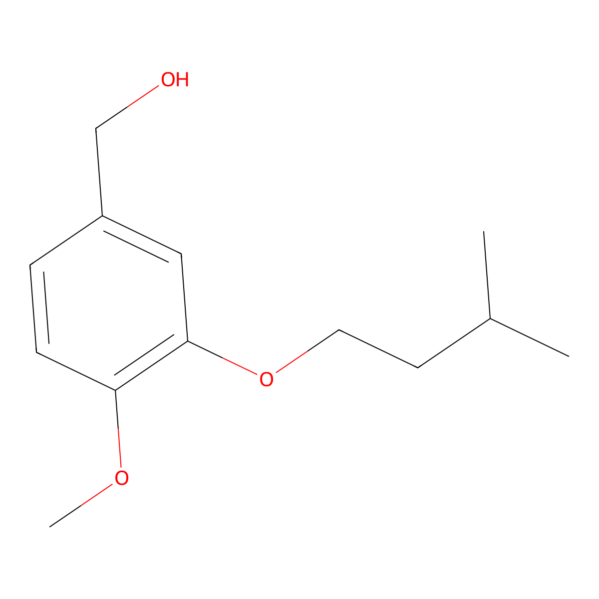 (3-(Isopentyloxy)-4-methoxyphenyl)methanol molecular structure, CAS 1020969-26-9