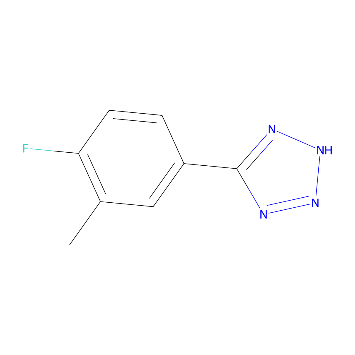 5-(4-fluoro-3-methylphenyl)-1H-1,2,3,4-tetrazole molecular structure, CAS 1020969-35-0