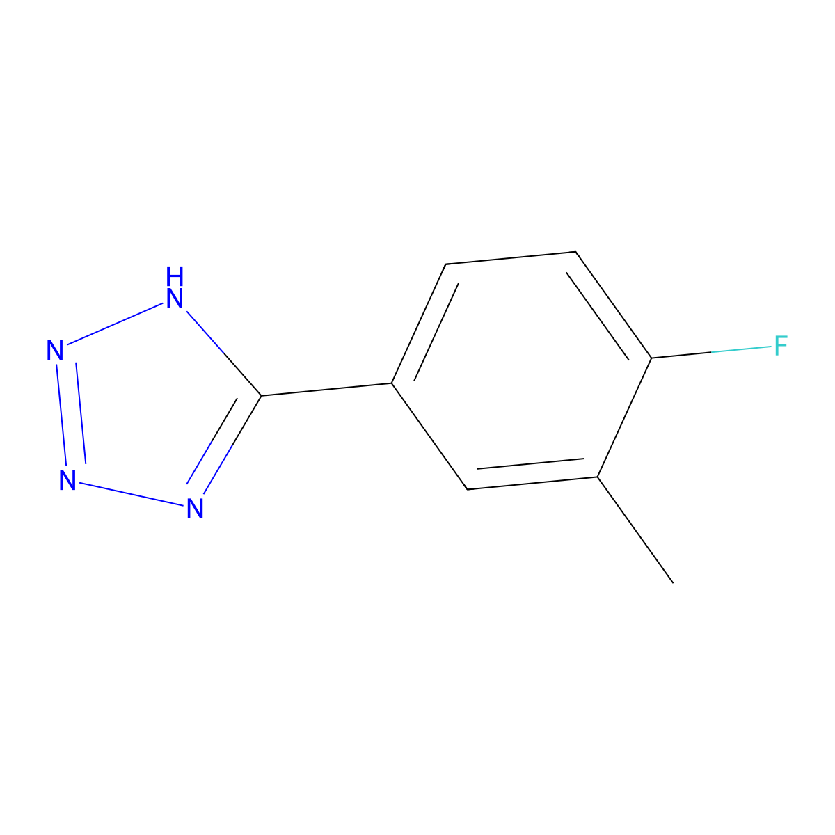 5-(4-fluoro-3-methylphenyl)-1H-1,2,3,4-tetrazole molecular structure, CAS 1020969-35-0