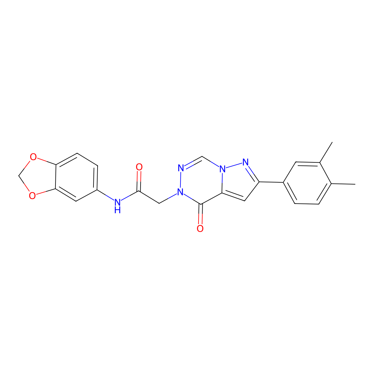 N-(1,3-benzodioxol-5-yl)-2-[2-(3,4-dimethylphenyl)-4-oxopyrazolo[1,5-d][1,2,4]triazin-5(4H)-yl]acetamide molecular structure, CAS 1020969-62-3