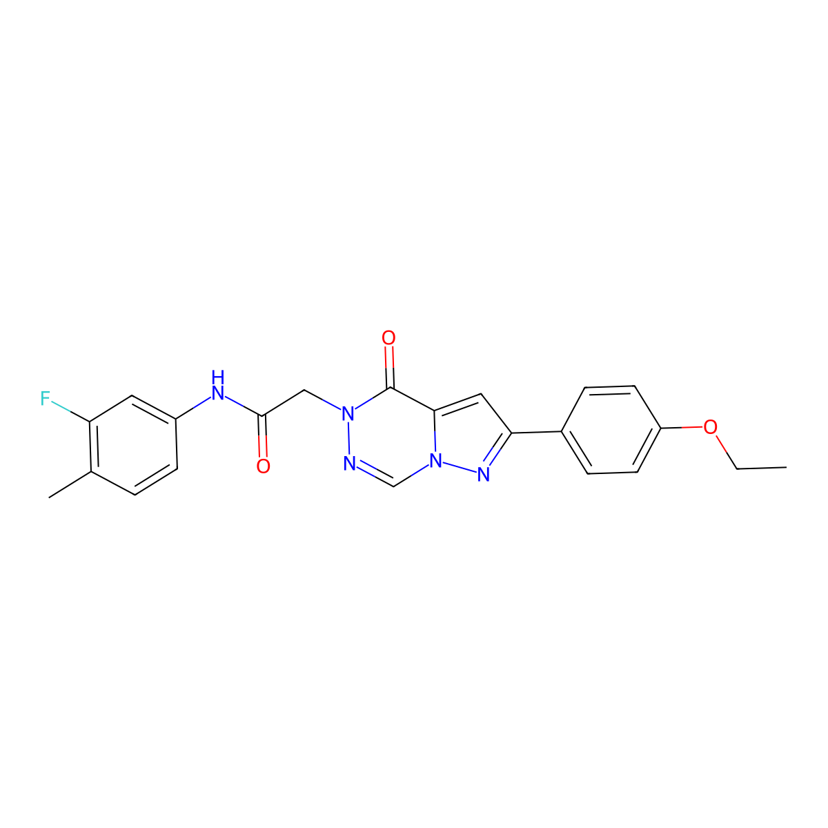 2-[2-(4-ethoxyphenyl)-4-oxopyrazolo[1,5-d][1,2,4]triazin-5(4H)-yl]-N-(3-fluoro-4-methylphenyl)acetamide molecular structure, CAS 1020969-86-1