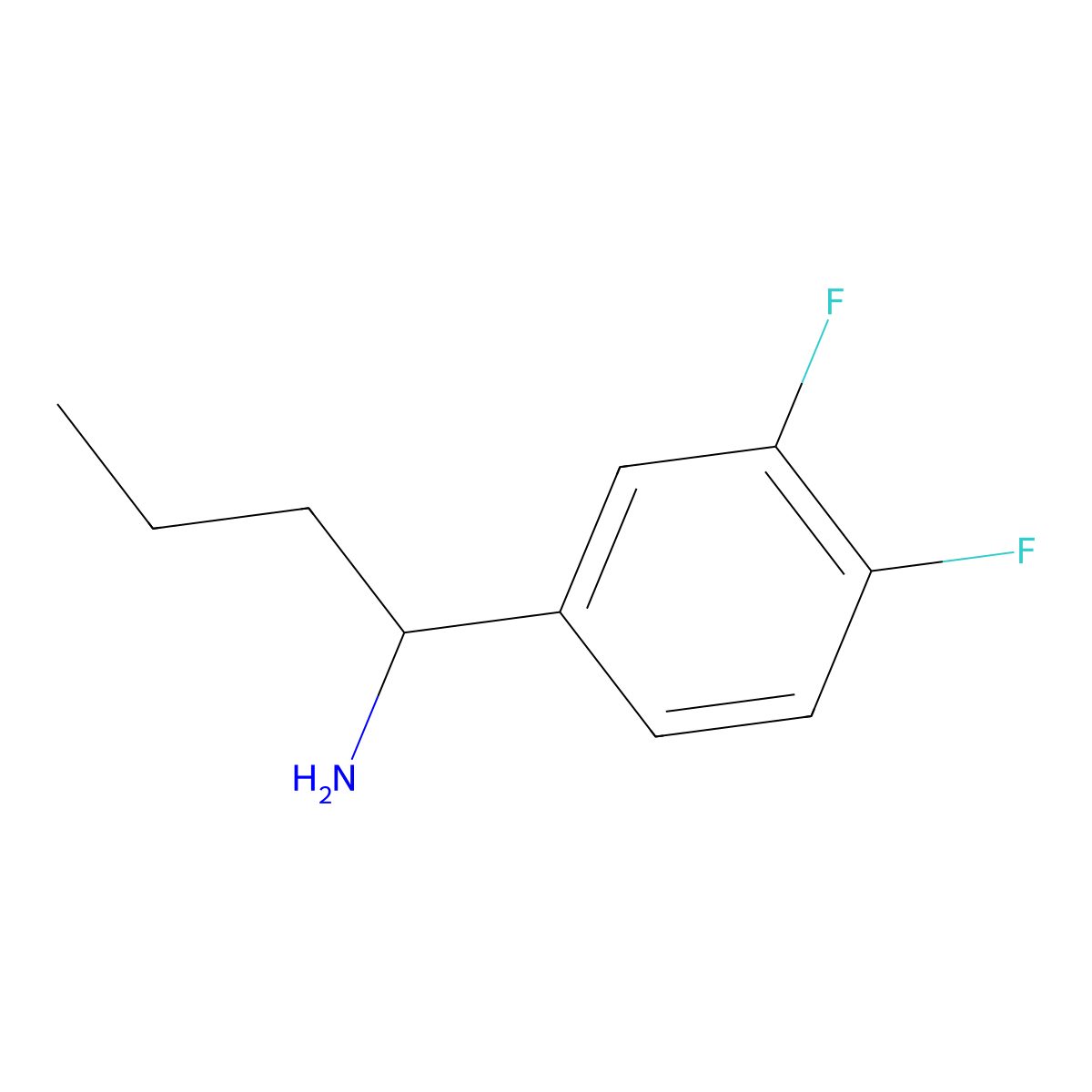 1-(3,4-Difluorophenyl)butylamine molecular structure, CAS 1020970-03-9