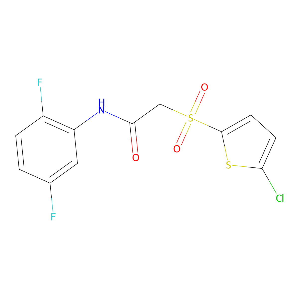 2-[(5-chloro-2-thienyl)sulfonyl]-N-(2,5-difluorophenyl)acetamide molecular structure, CAS 1020970-82-4