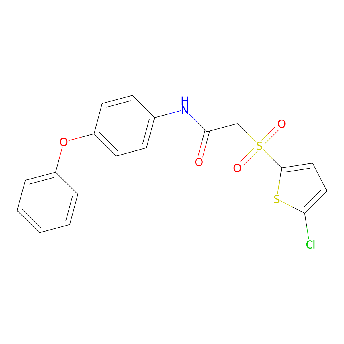 2-((5-chlorothiophen-2-yl)sulfonyl)-N-(4-phenoxyphenyl)acetamide molecular structure, CAS 1020970-95-9