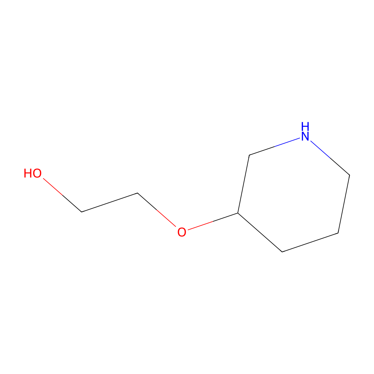 2-(Piperidin-3-yloxy)ethan-1-ol molecular structure, CAS 1020971-19-0