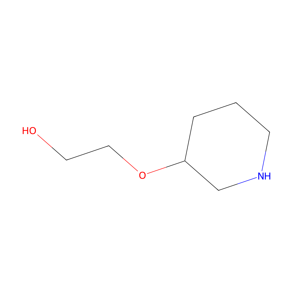 2-(Piperidin-3-yloxy)ethan-1-ol molecular structure, CAS 1020971-19-0