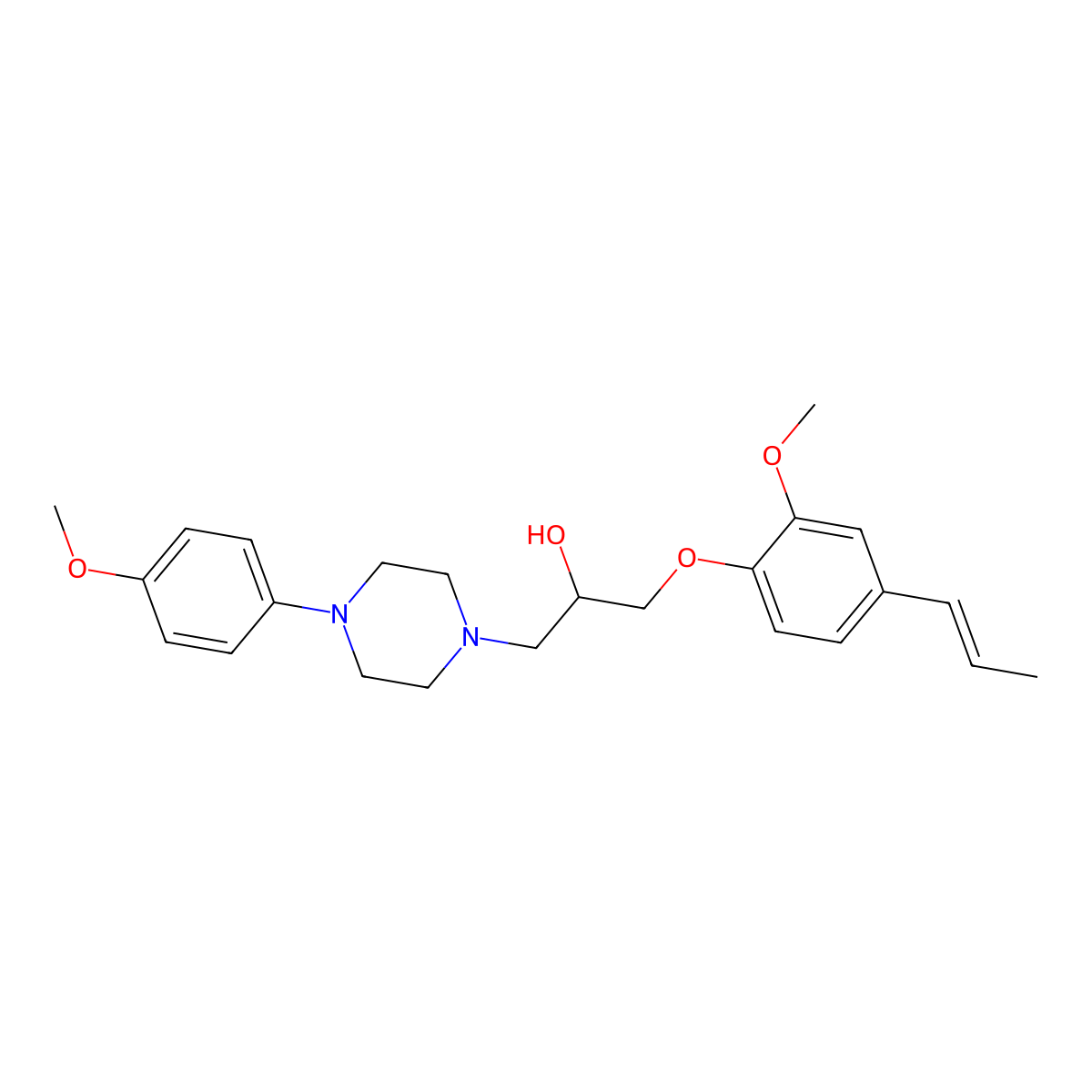 4-(4-Methoxyphenyl)-I+/--[[2-methoxy-4-(1-propen-1-yl)phenoxy]methyl]-1-piperazineethanol molecular structure, CAS 1020971-20-3