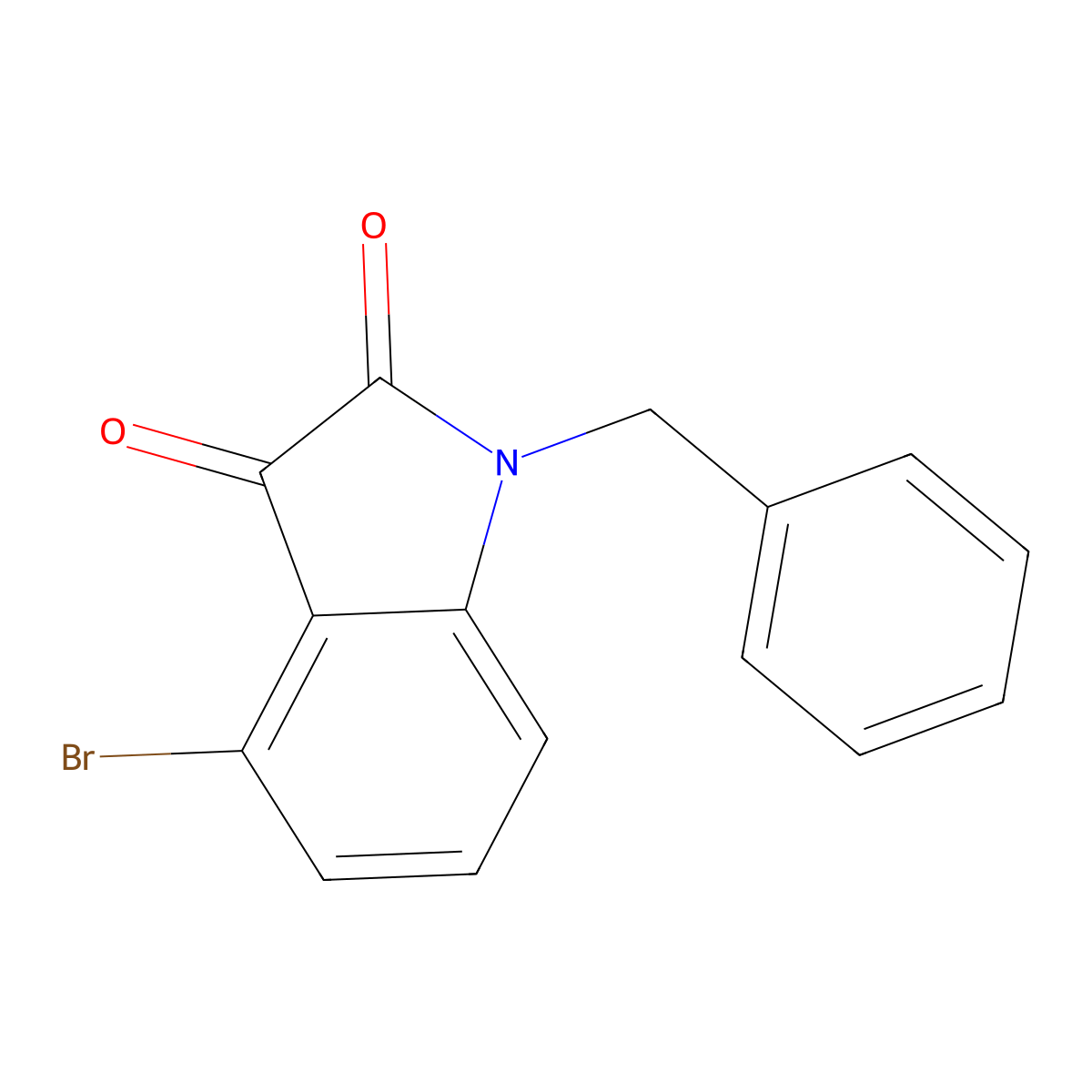 1-Benzyl-4-bromoindoline-2,3-dione molecular structure, CAS 1020972-38-6