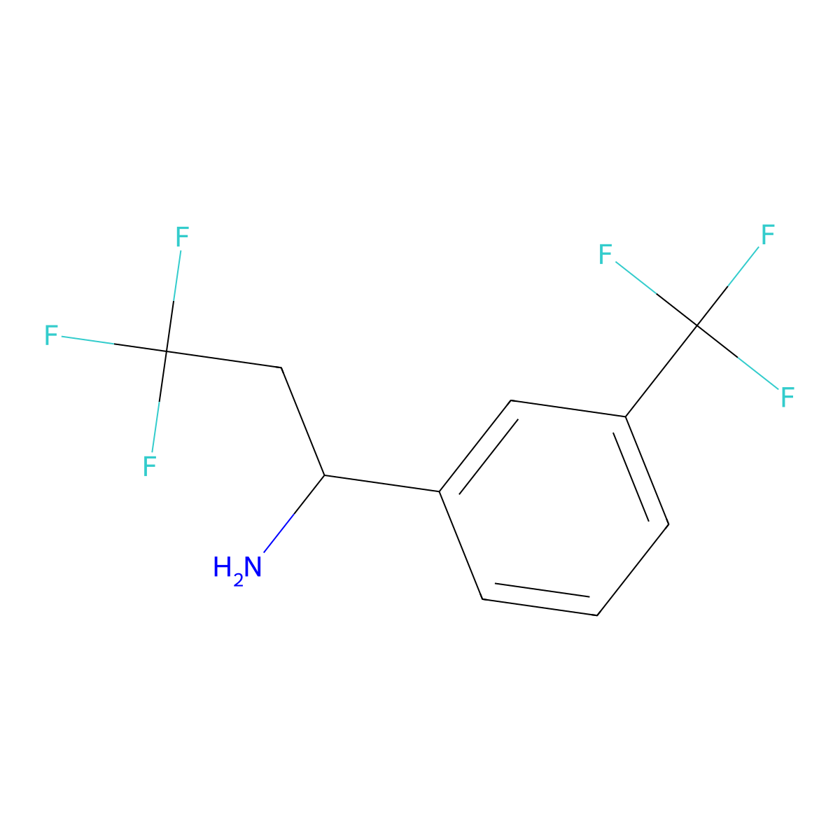 3,3,3-Trifluoro-1-[3-(trifluoromethyl)phenyl]propan-1-amine molecular structure, CAS 1020972-39-7