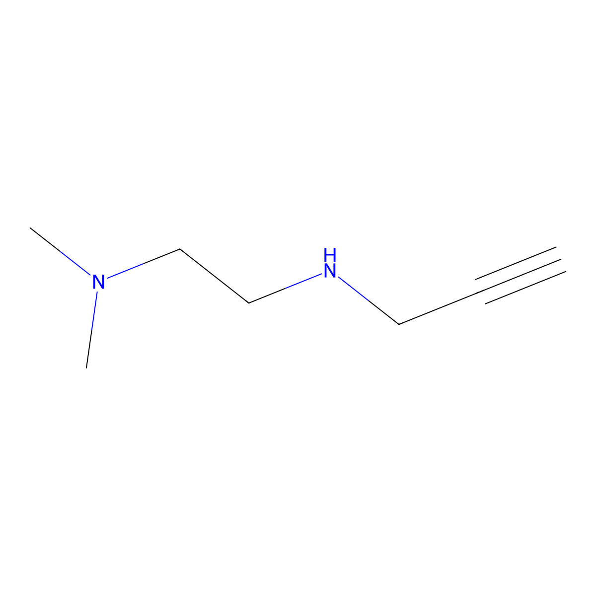 Dimethyl({2-[(prop-2-yn-1-yl)amino]ethyl})amine molecular structure, CAS 1020972-51-3