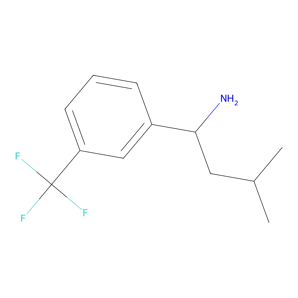 3-Methyl-1-[3-(trifluoromethyl)phenyl]butan-1-amine molecular structure, CAS 1020972-76-2