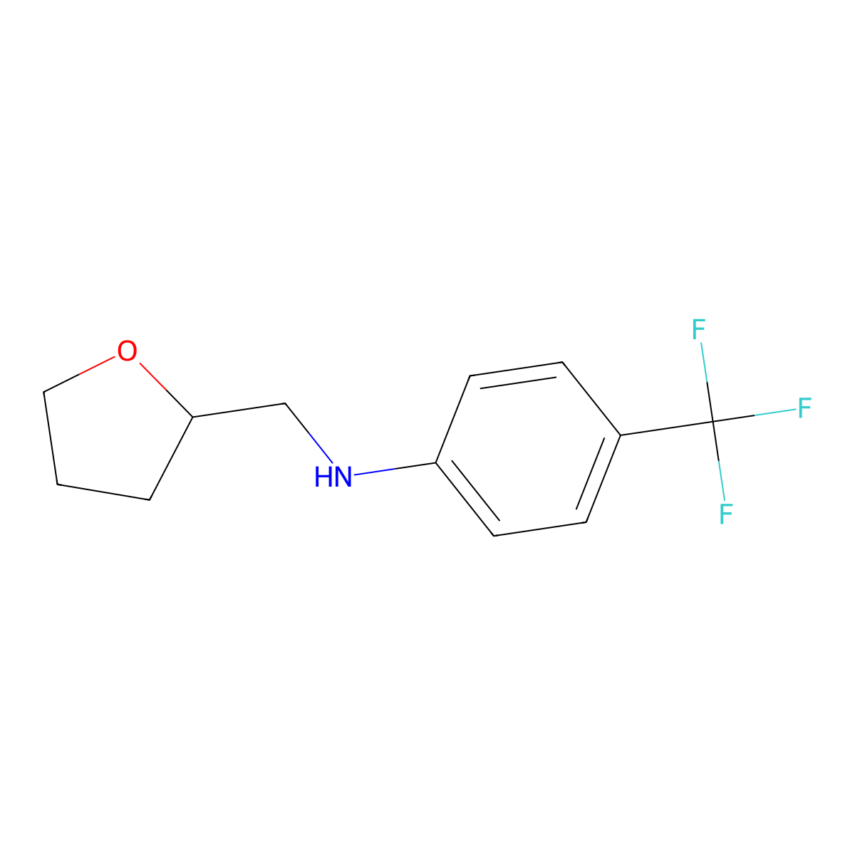Tetrahydro-N-[4-(trifluoromethyl)phenyl]-2-furanmethanamine molecular structure, CAS 1020974-20-2