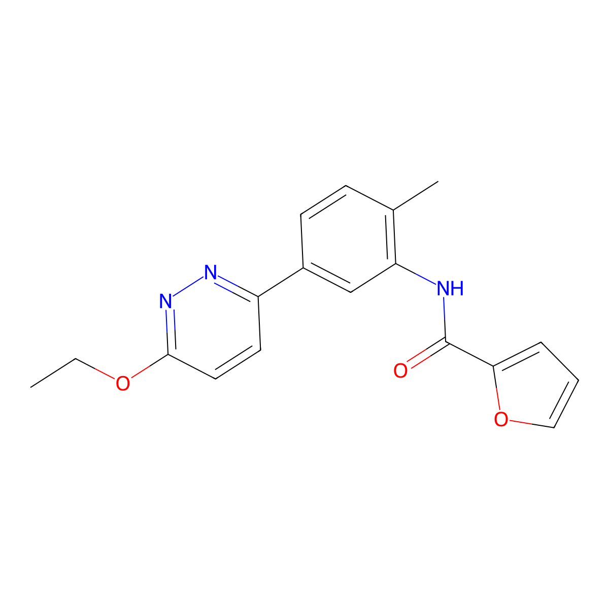 N-[5-(6-ethoxypyridazin-3-yl)-2-methylphenyl]furan-2-carboxamide molecular structure, CAS 1020974-61-1