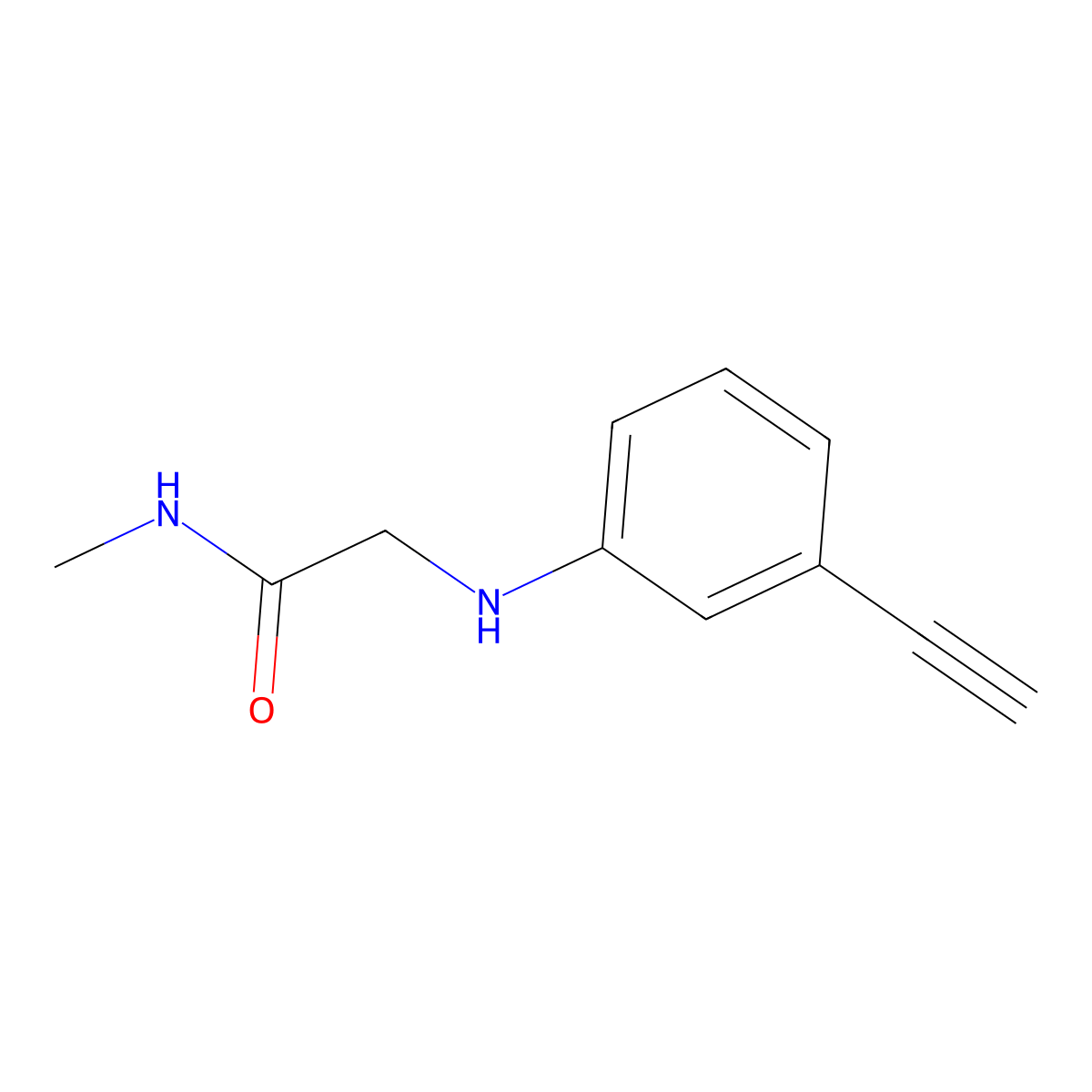 2-[(3-ethynylphenyl)amino]-N-methylacetamide molecular structure, CAS 1020974-72-4
