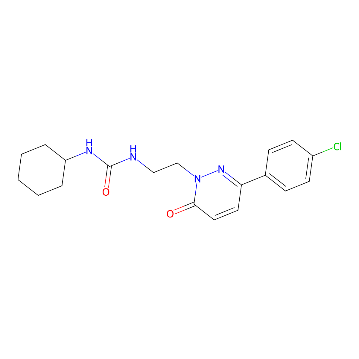 1-(2-(3-(4-chlorophenyl)-6-oxopyridazin-1(6H)-yl)ethyl)-3-cyclohexylurea molecular structure, CAS 1020974-88-2
