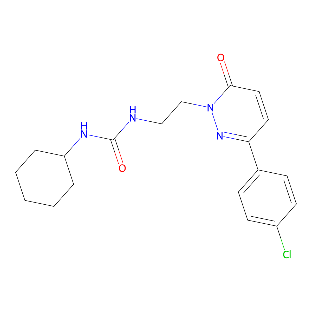 1-(2-(3-(4-chlorophenyl)-6-oxopyridazin-1(6H)-yl)ethyl)-3-cyclohexylurea molecular structure, CAS 1020974-88-2