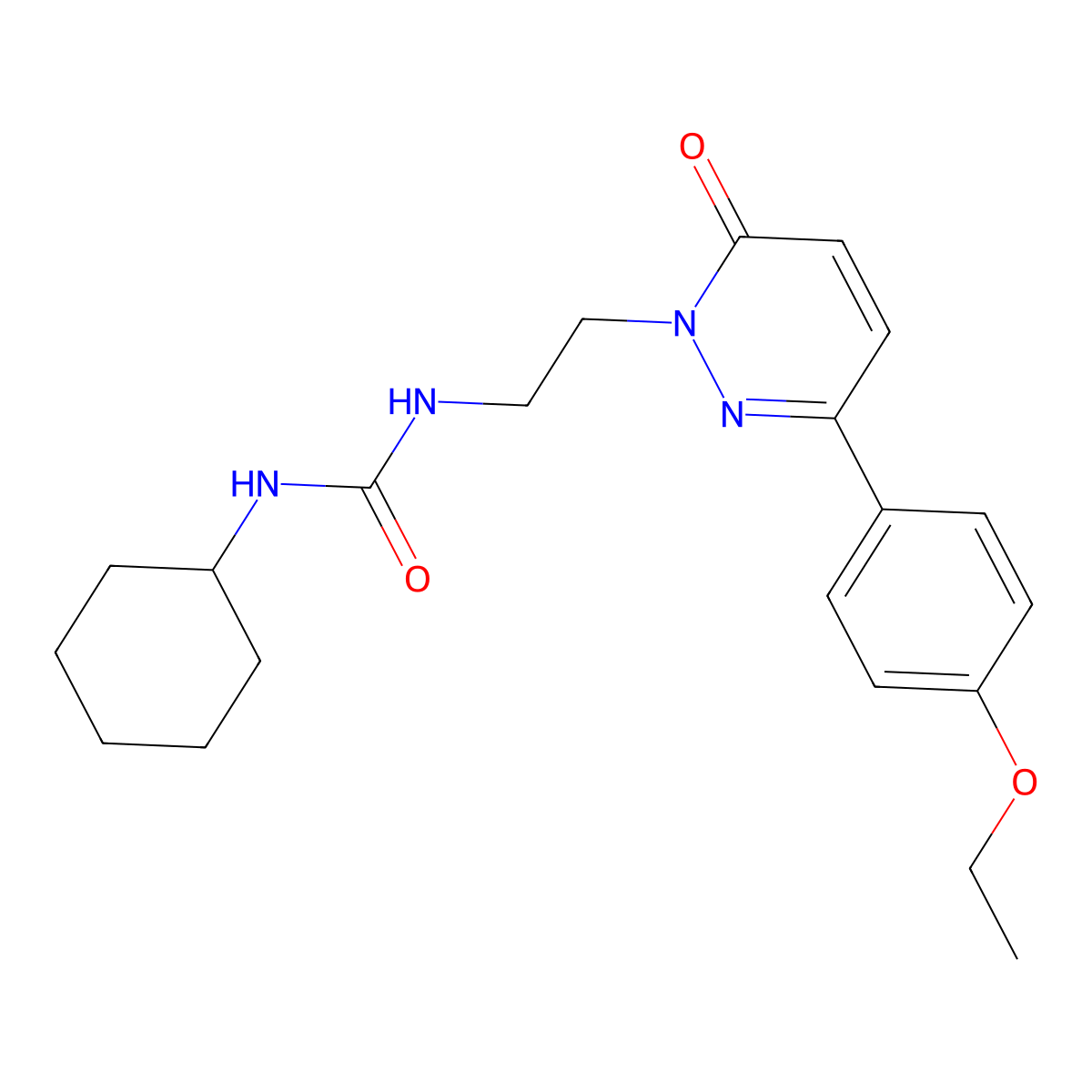 1-cyclohexyl-3-(2-(3-(4-ethoxyphenyl)-6-oxopyridazin-1(6H)-yl)ethyl)urea molecular structure, CAS 1020974-94-0