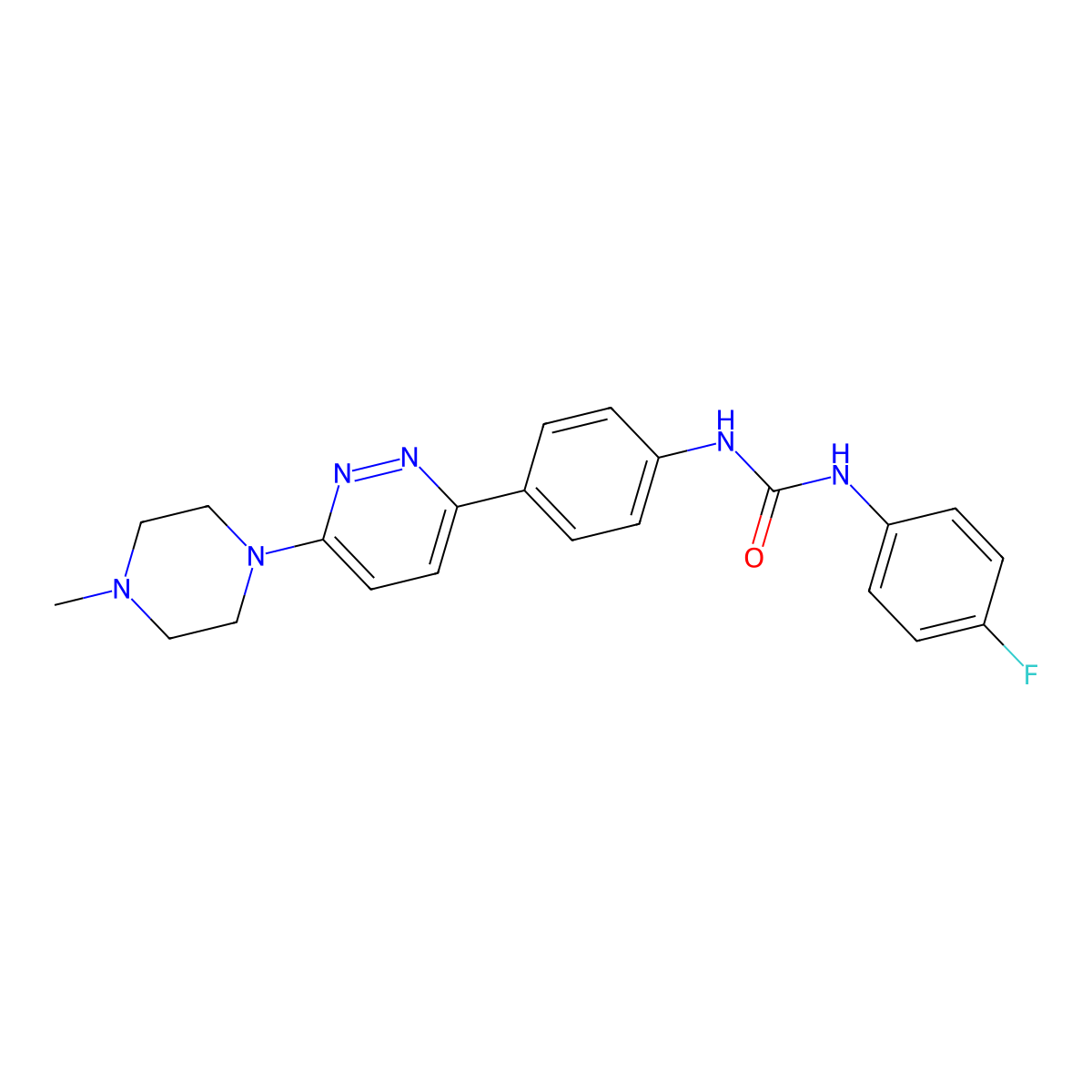 1-(4-Fluorophenyl)-3-(4-(6-(4-methylpiperazin-1-yl)pyridazin-3-yl)phenyl)urea molecular structure, CAS 1020975-33-0