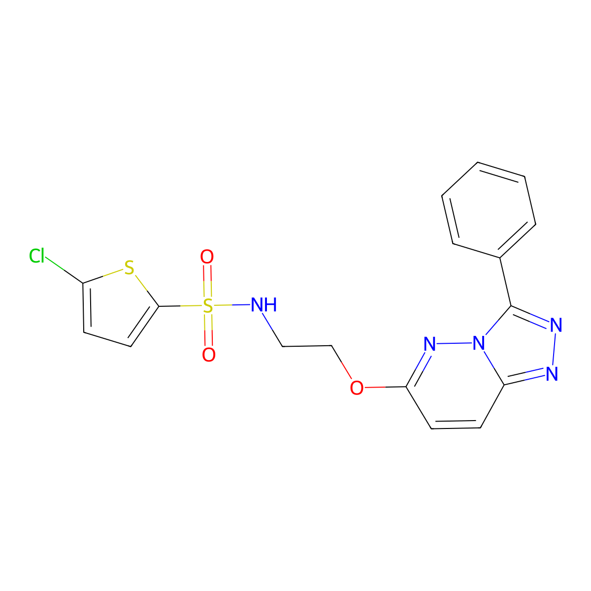 5-chloro-N-(2-((3-phenyl-[1,2,4]triazolo[4,3-b]pyridazin-6-yl)oxy)ethyl)thiophene-2-sulfonamide molecular structure, CAS 1020975-82-9