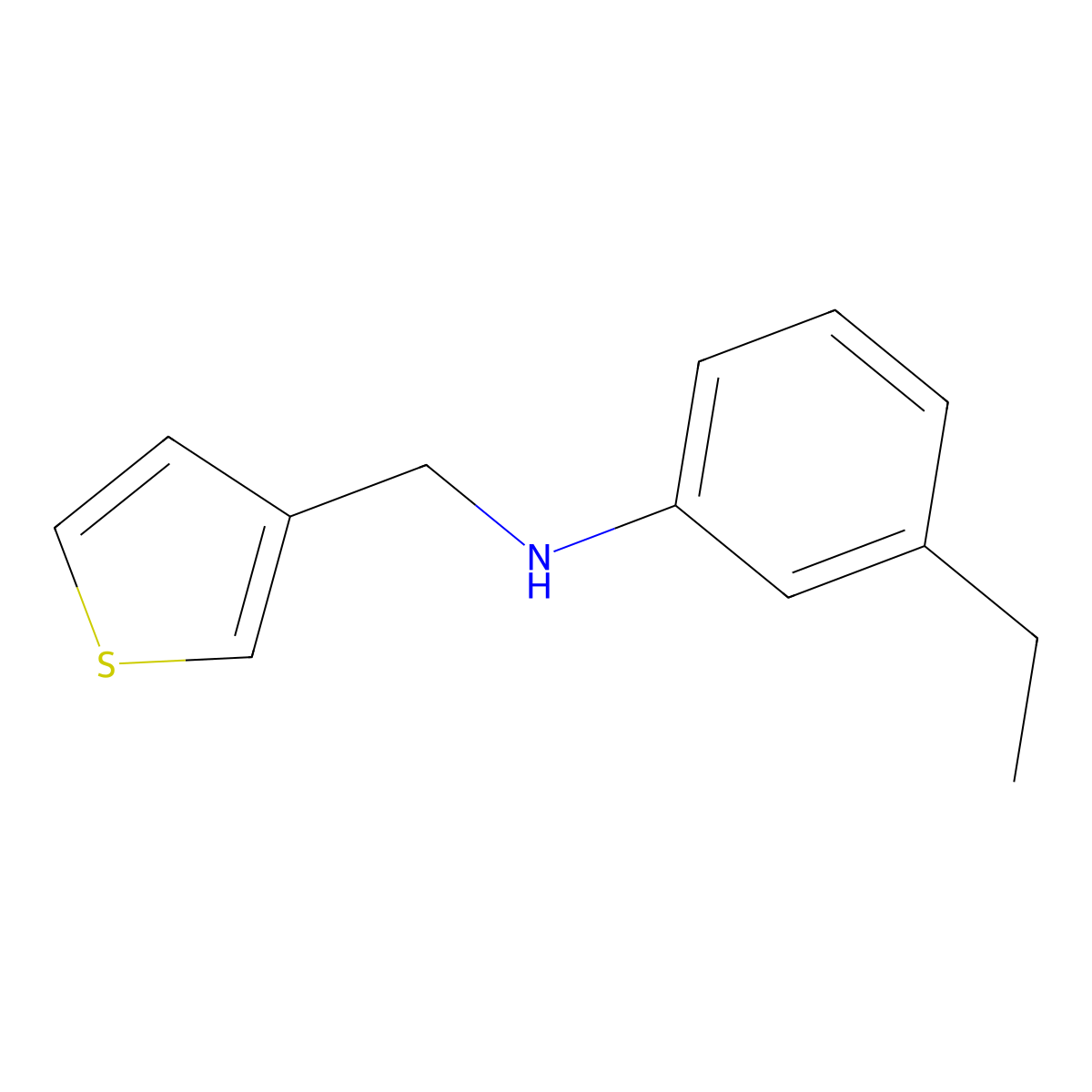 3-ethyl-N-(thiophen-3-ylmethyl)aniline molecular structure, CAS 1020975-94-3