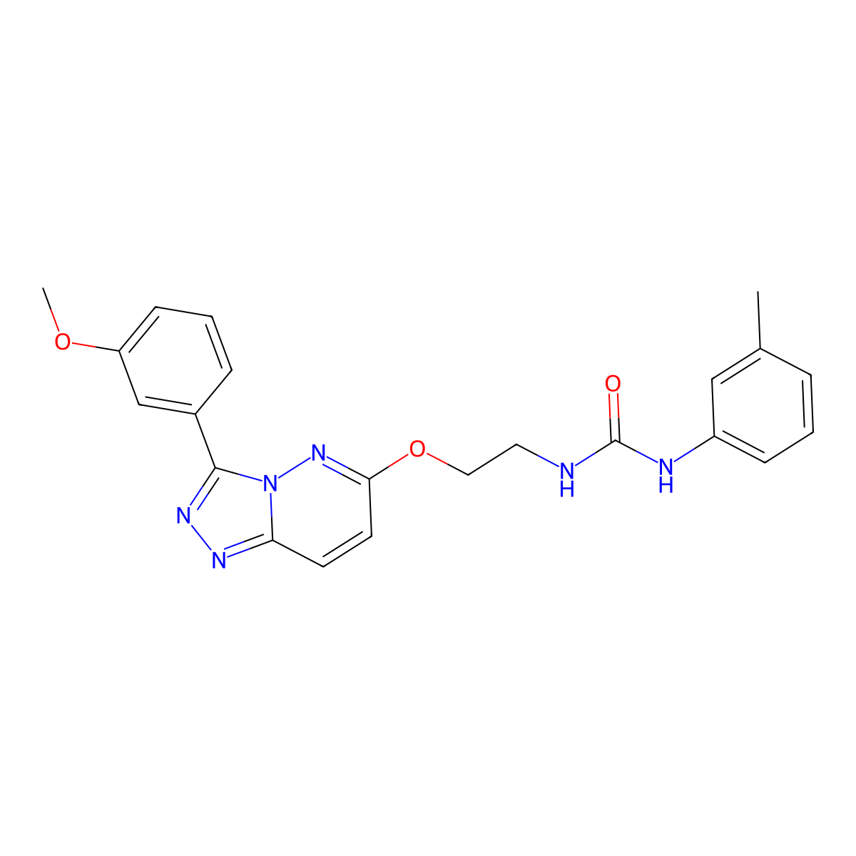 1-(2-((3-(3-Methoxyphenyl)-[1,2,4]triazolo[4,3-b]pyridazin-6-yl)oxy)ethyl)-3-(m-tolyl)urea molecular structure, CAS 1020976-79-7