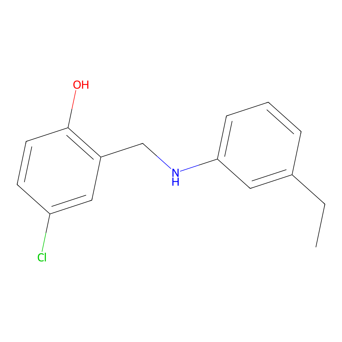 4-Chloro-2-{[(3-ethylphenyl)amino]methyl}phenol molecular structure, CAS 1020976-84-4