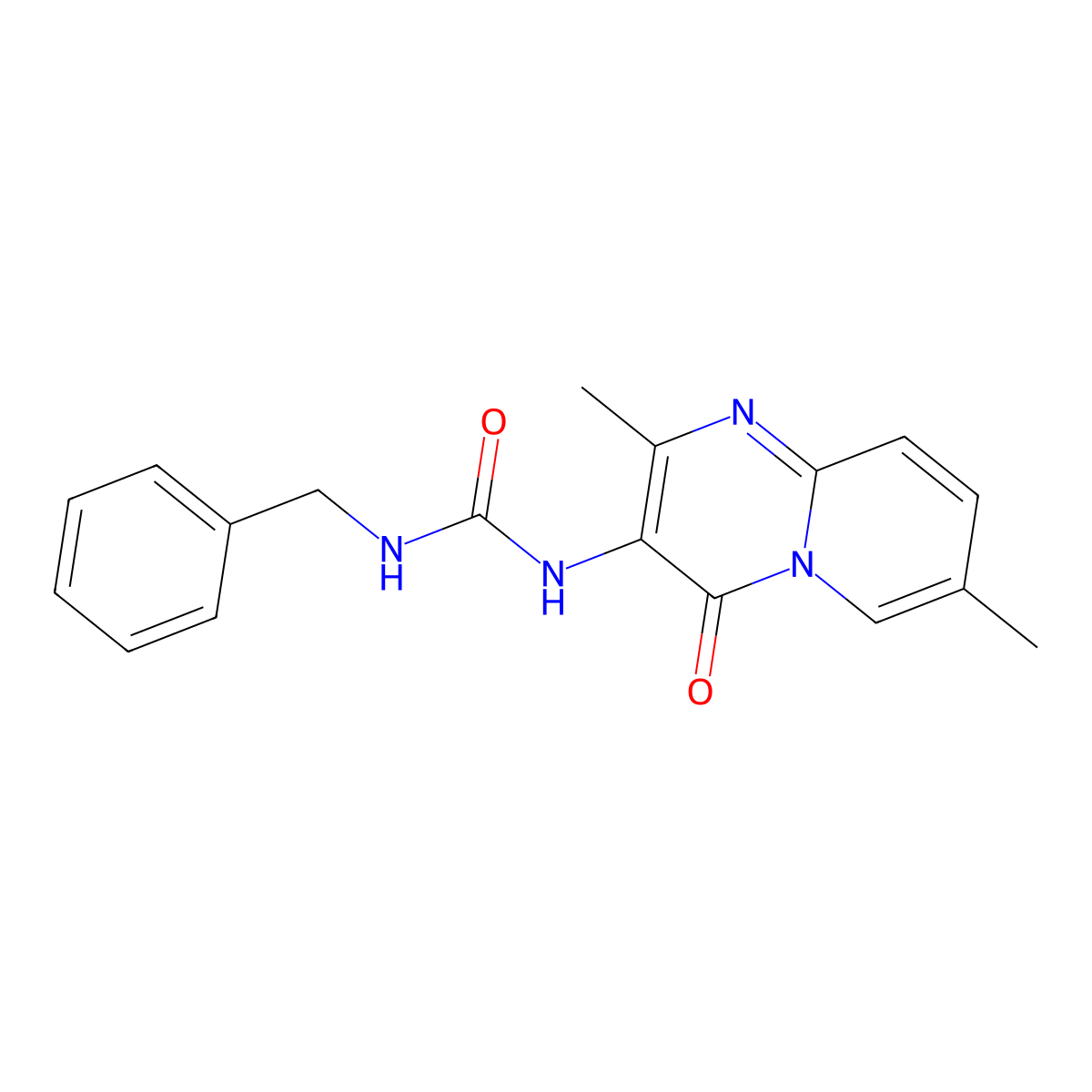 1-benzyl-3-(2,7-dimethyl-4-oxo-4H-pyrido[1,2-a]pyrimidin-3-yl)urea molecular structure, CAS 1020976-99-1