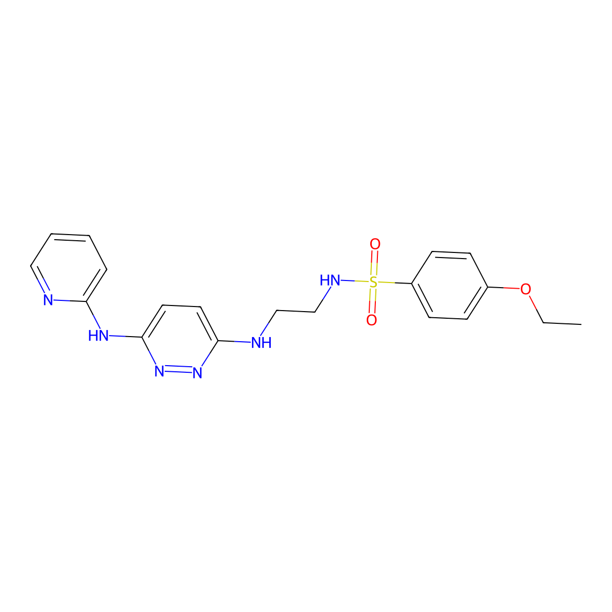 4-ethoxy-N-(2-((6-(pyridin-2-ylamino)pyridazin-3-yl)amino)ethyl)benzenesulfonamide molecular structure, CAS 1020977-34-7