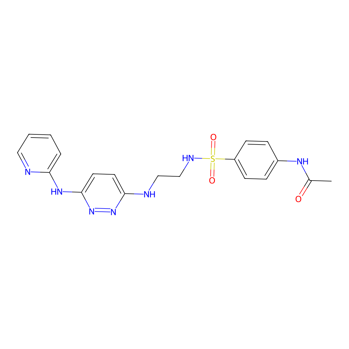 N-(4-(N-(2-((6-(pyridin-2-ylamino)pyridazin-3-yl)amino)ethyl)sulfamoyl)phenyl)acetamide molecular structure, CAS 1020977-40-5