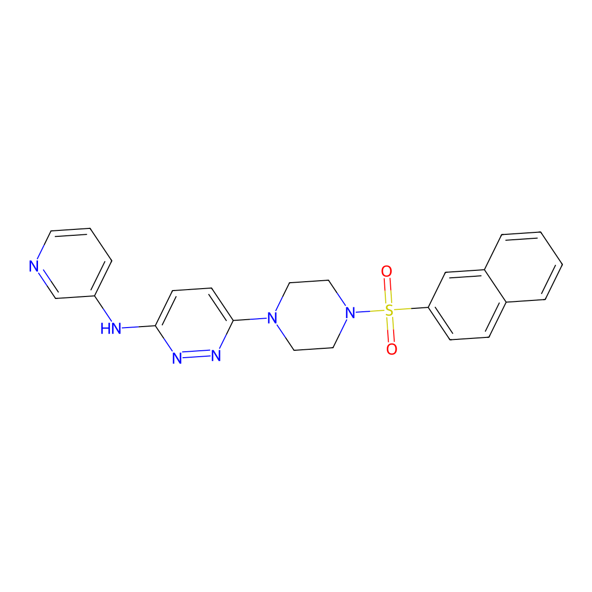 6-(4-(naphthalen-2-ylsulfonyl)piperazin-1-yl)-N-(pyridin-3-yl)pyridazin-3-amine molecular structure, CAS 1020978-14-6
