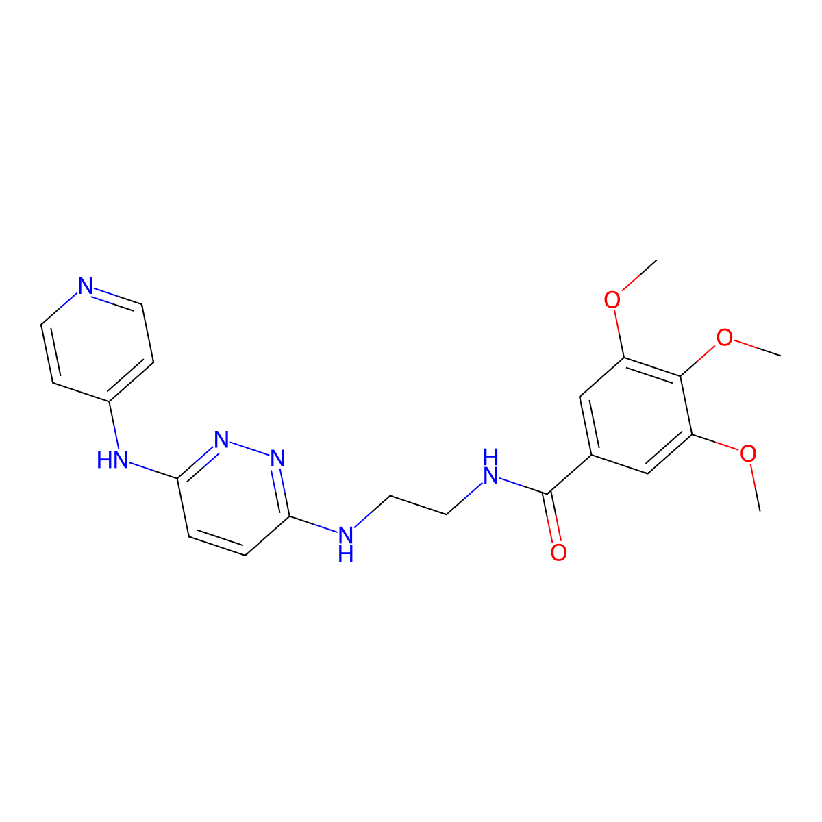 3,4,5-trimethoxy-N-(2-((6-(pyridin-4-ylamino)pyridazin-3-yl)amino)ethyl)benzamide molecular structure, CAS 1020978-24-8
