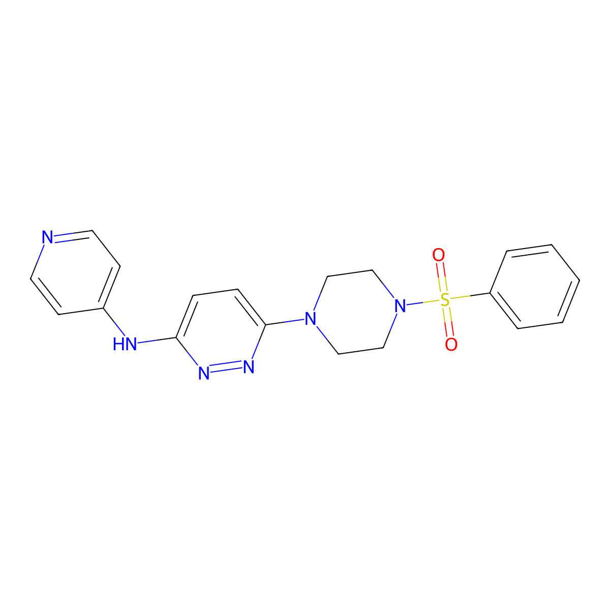 6-(4-(phenylsulfonyl)piperazin-1-yl)-N-(pyridin-4-yl)pyridazin-3-amine molecular structure, CAS 1020978-69-1