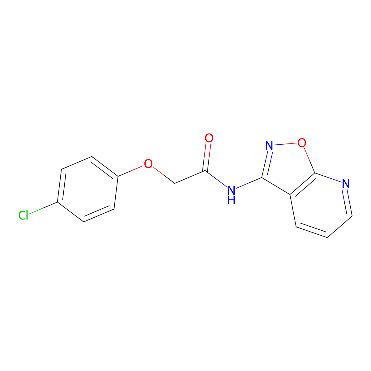 2-(4-chlorophenoxy)-N-([1,2]oxazolo[5,4-b]pyridin-3-yl)acetamide molecular structure, CAS 1020979-09-2