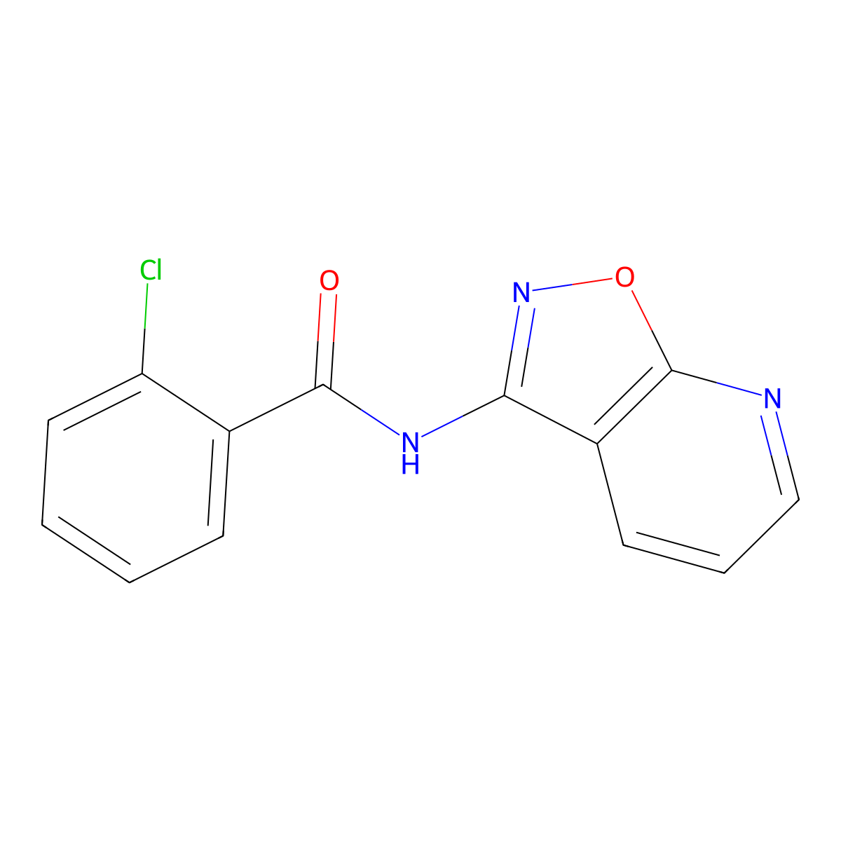 2-chloro-N-([1,2]oxazolo[5,4-b]pyridin-3-yl)benzamide molecular structure, CAS 1020979-20-7