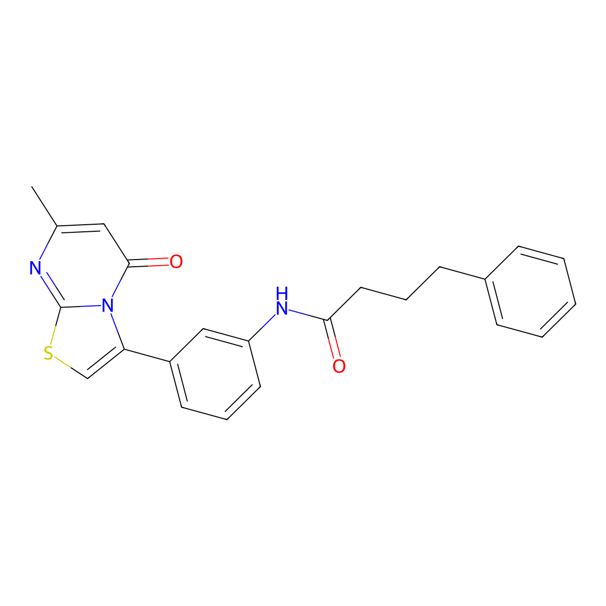 N-(3-(7-methyl-5-oxo-5H-thiazolo[3,2-a]pyrimidin-3-yl)phenyl)-4-phenylbutanamide molecular structure, CAS 1020979-44-5