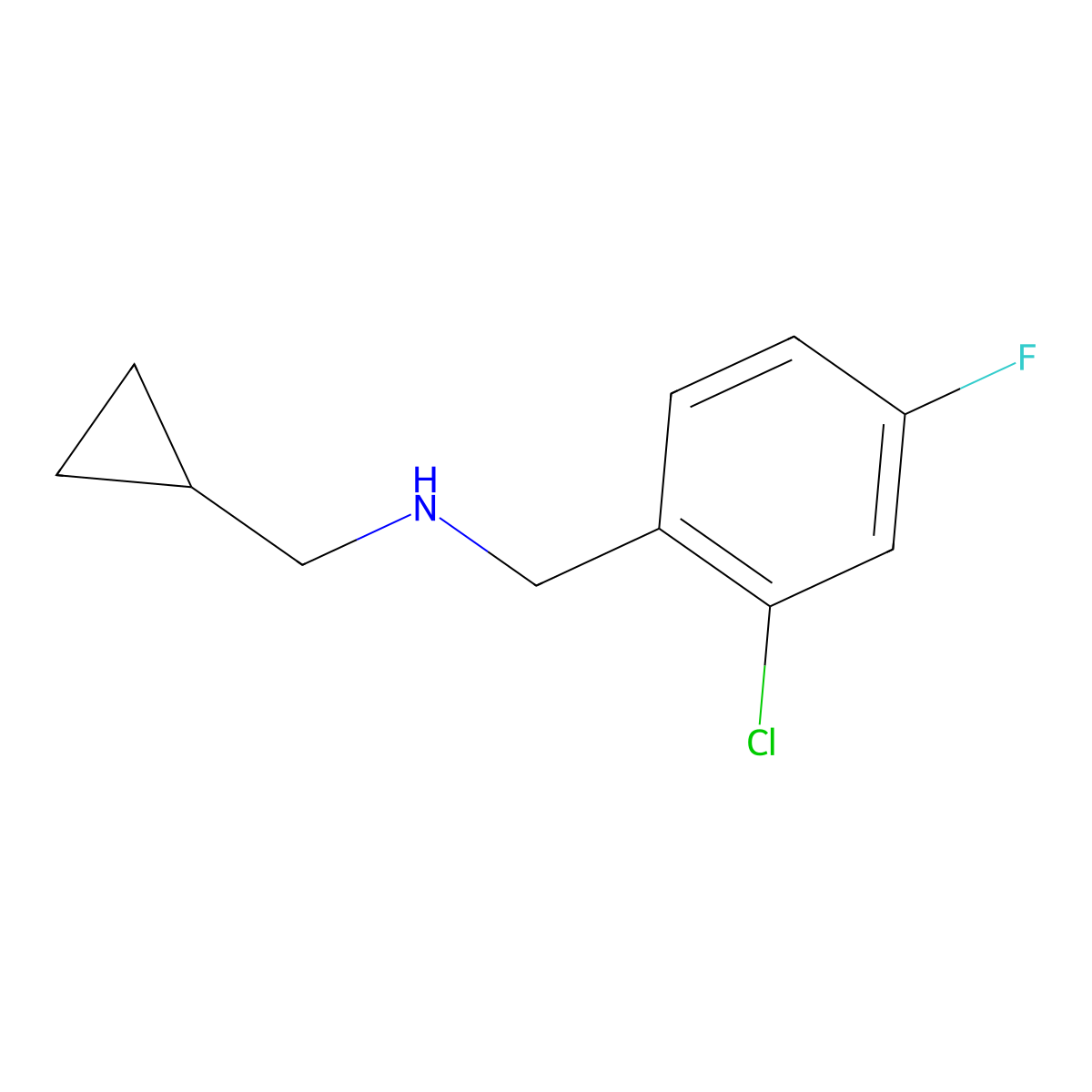 [(2-Chloro-4-fluorophenyl)methyl](cyclopropylmethyl)amine molecular structure, CAS 1020979-51-4