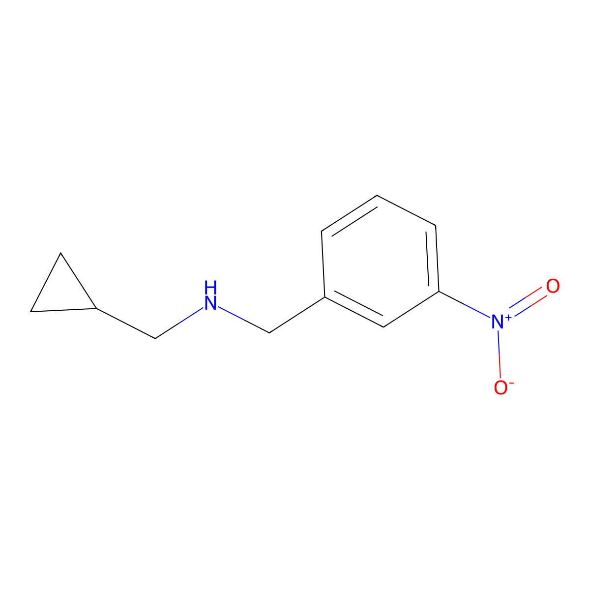 (Cyclopropylmethyl)[(3-nitrophenyl)methyl]amine molecular structure, CAS 1020979-58-1