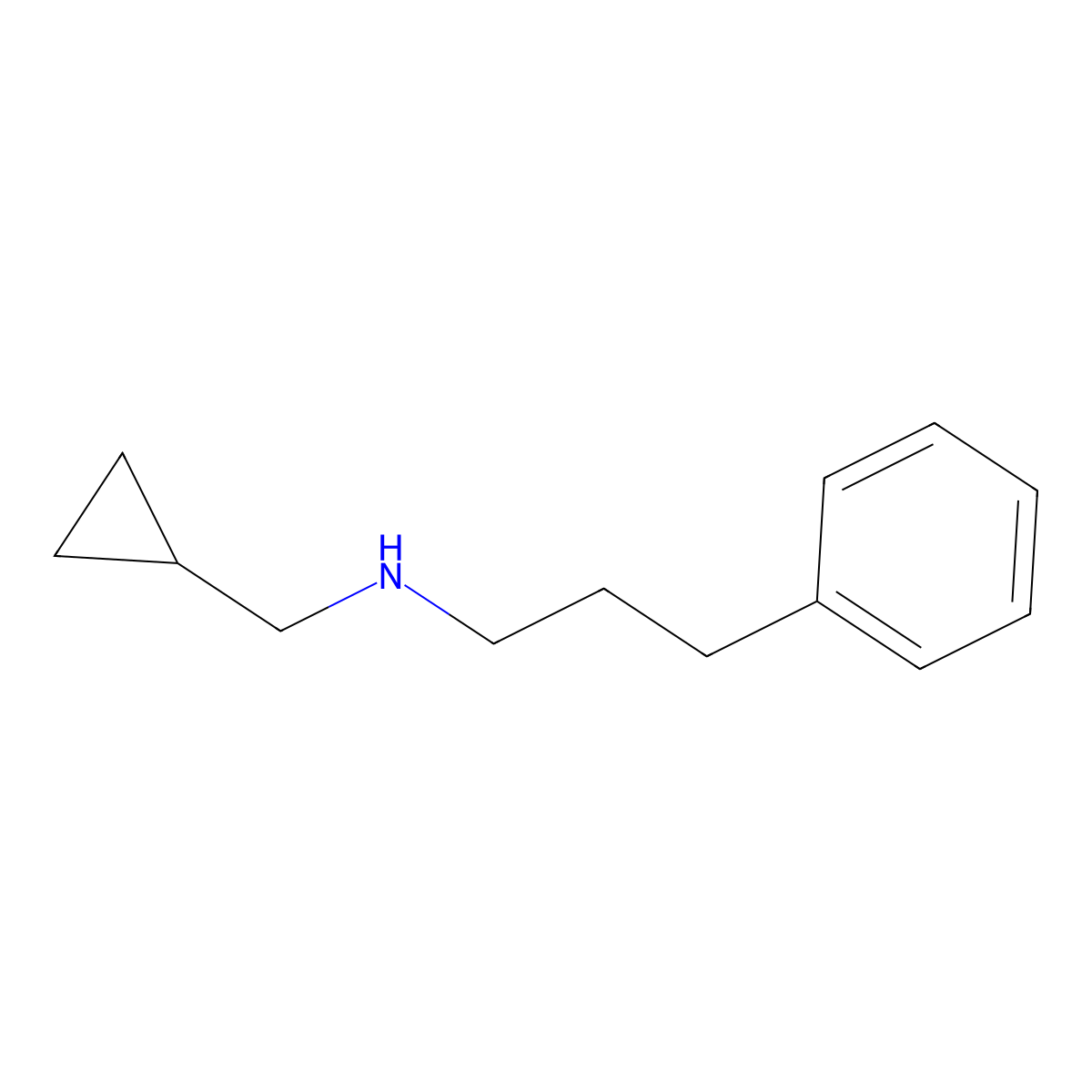 N-(cyclopropylmethyl)-3-phenylpropan-1-amine molecular structure, CAS 1020979-64-9