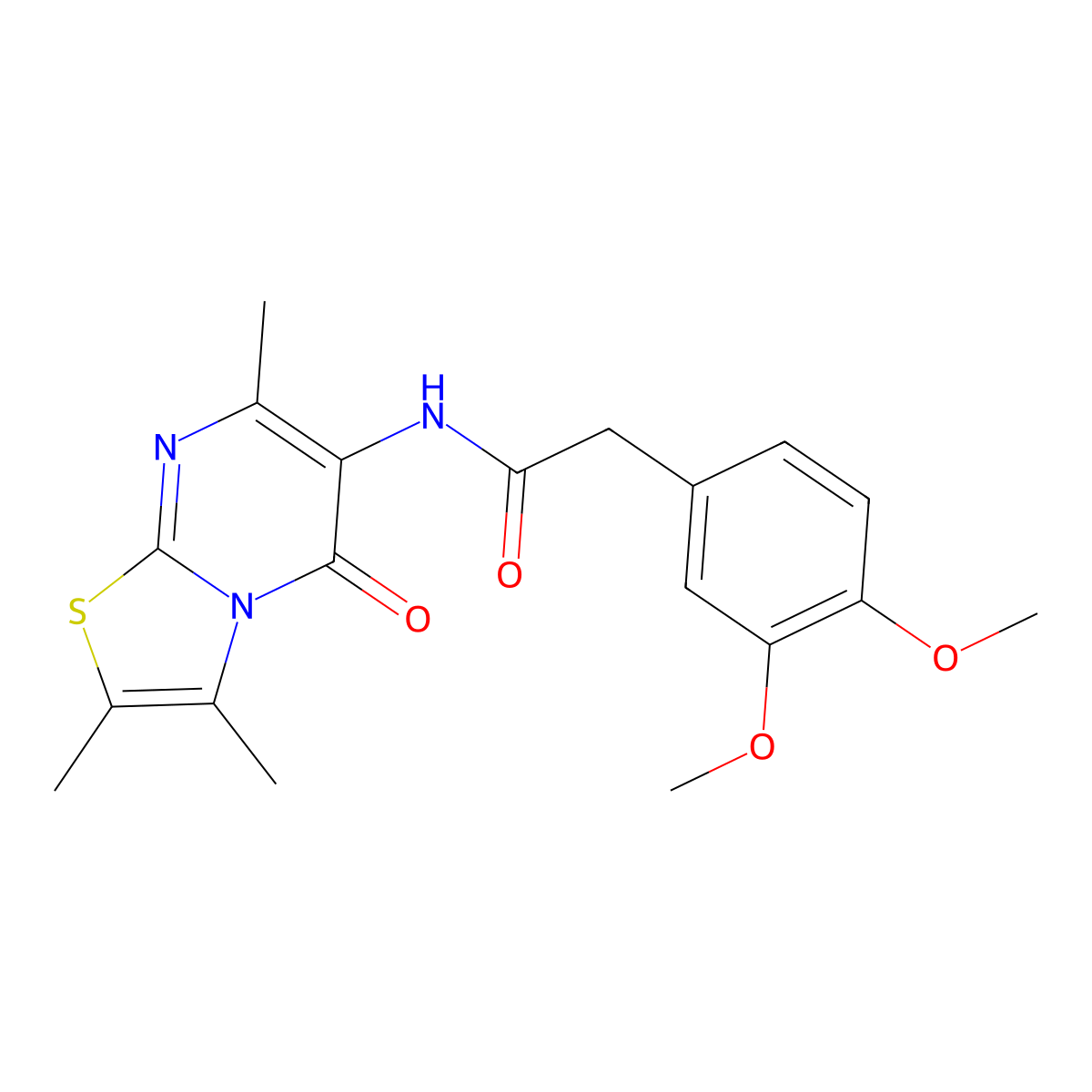 2-(3,4-dimethoxyphenyl)-N-(2,3,7-trimethyl-5-oxo-5H-thiazolo[3,2-a]pyrimidin-6-yl)acetamide molecular structure, CAS 1020980-12-4