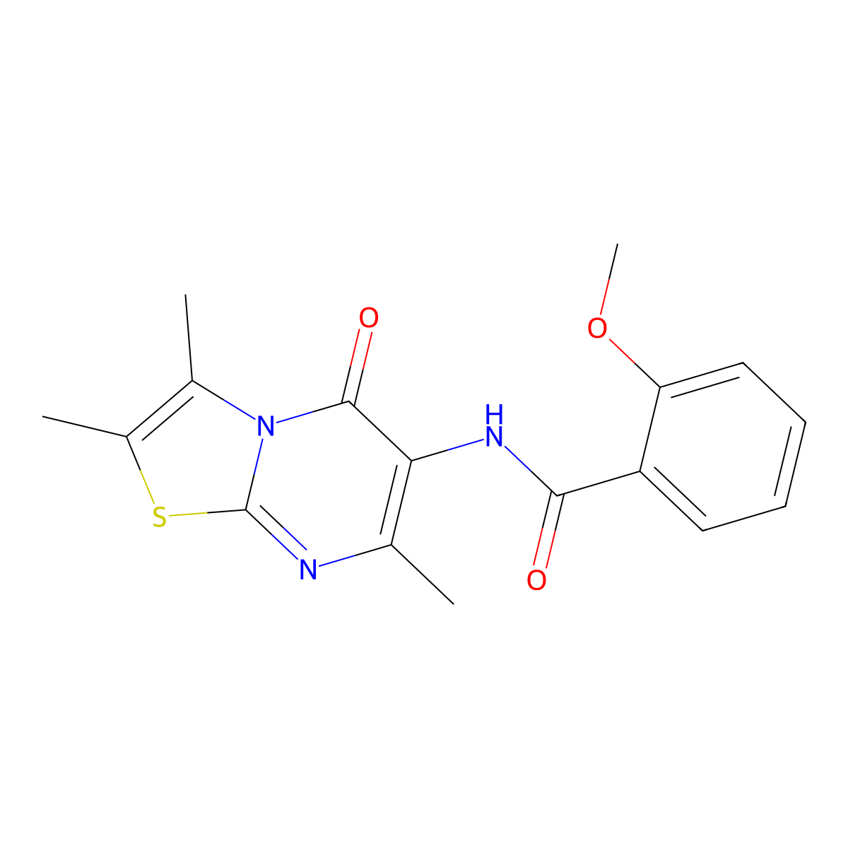 2-methoxy-N-(2,3,7-trimethyl-5-oxo-5H-thiazolo[3,2-a]pyrimidin-6-yl)benzamide molecular structure, CAS 1020980-24-8