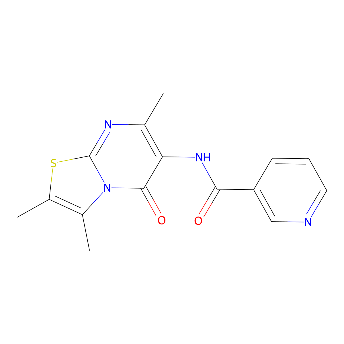 N-(2,3,7-trimethyl-5-oxo-5H-thiazolo[3,2-a]pyrimidin-6-yl)nicotinamide molecular structure, CAS 1020980-37-3