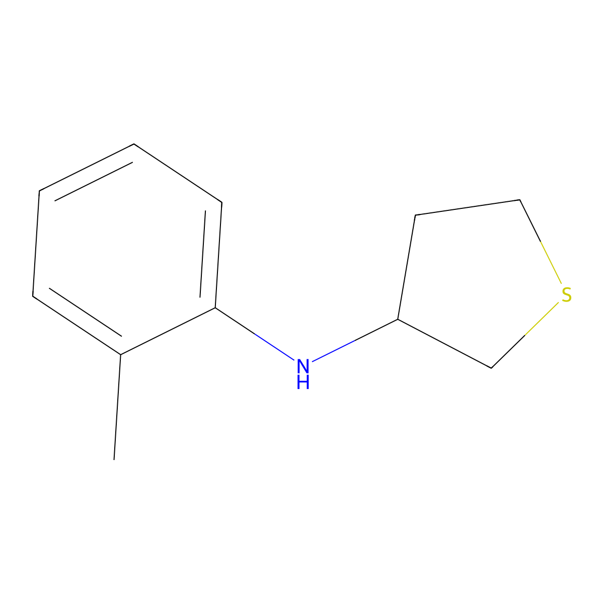 N-(2-methylphenyl)thiolan-3-amine molecular structure, CAS 1020980-86-2