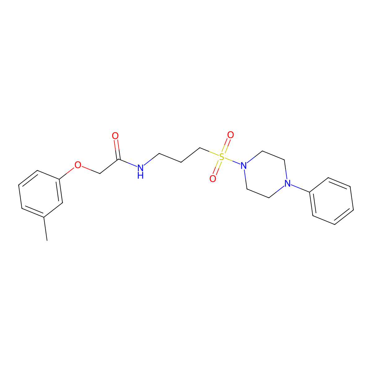 N-(3-((4-phenylpiperazin-1-yl)sulfonyl)propyl)-2-(m-tolyloxy)acetamide molecular structure, CAS 1020981-03-6