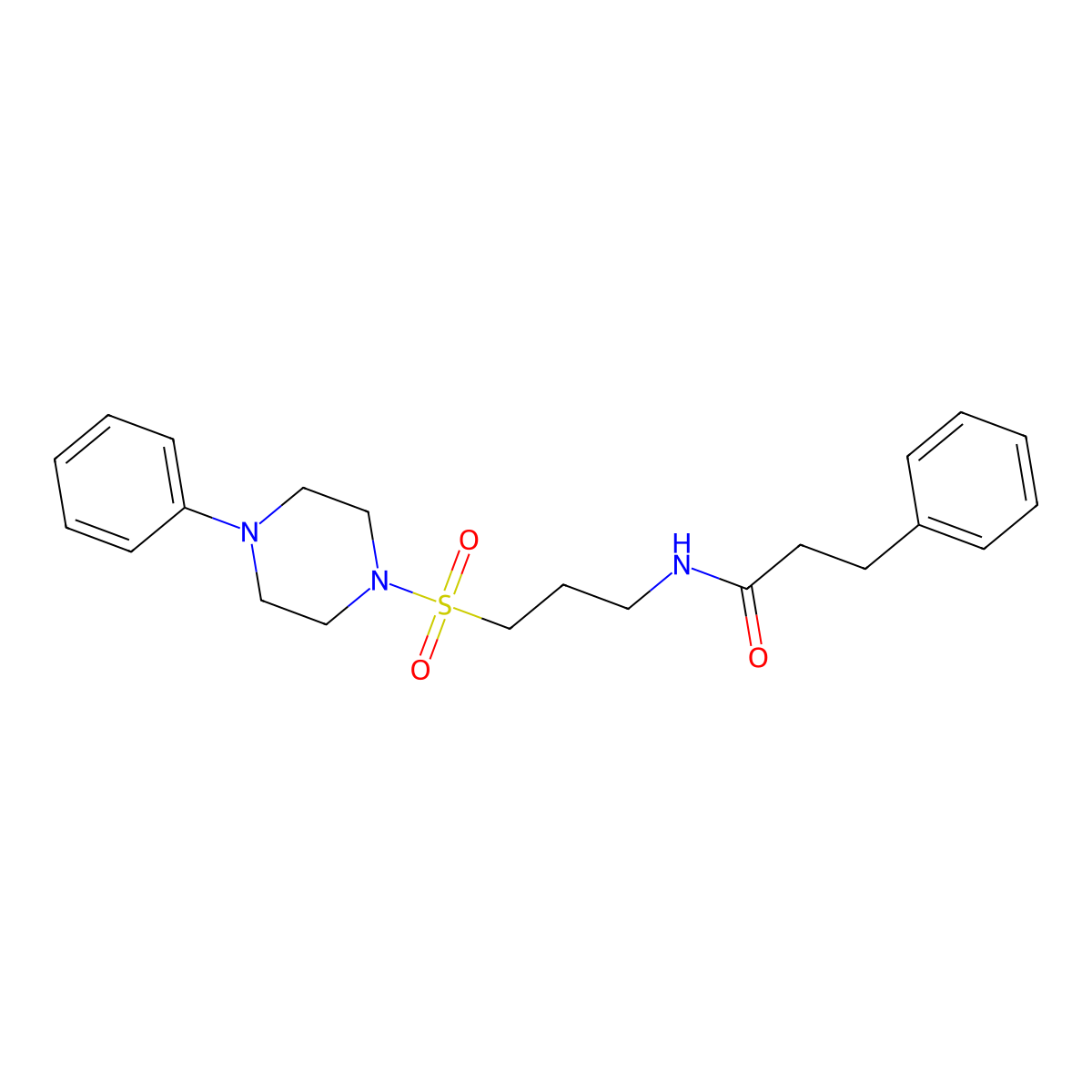 3-phenyl-N-(3-((4-phenylpiperazin-1-yl)sulfonyl)propyl)propanamide molecular structure, CAS 1020981-16-1
