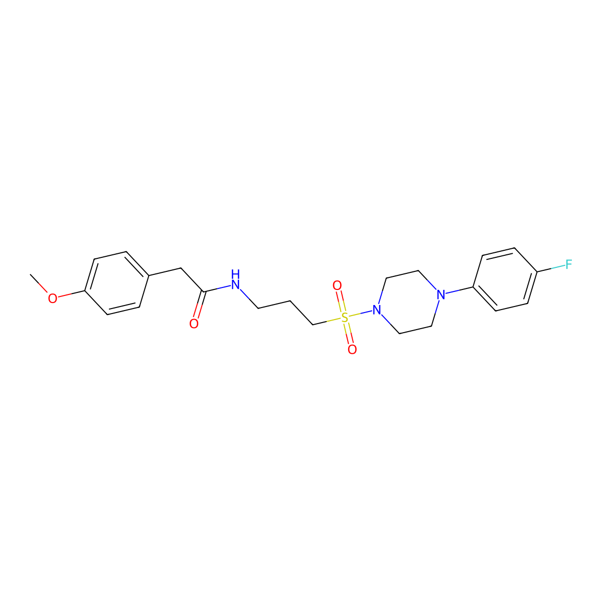 N-(3-((4-(4-fluorophenyl)piperazin-1-yl)sulfonyl)propyl)-2-(4-methoxyphenyl)acetamide molecular structure, CAS 1020981-41-2